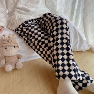 Pajama pants for women new autumn and winter long pants flannel casual warm pants loose home pants It can be worn outside