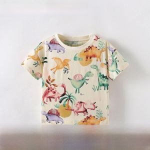 Áo Thun Trẻ Em Malwee Cổ Tròn in Họa Tiết Mùa Hè Mới Tay Ngắn Thoải Mái Thoáng Khí Vải Cotton Pha Trộn Cho Bé Trai