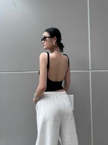 Áo Ba Lỗ Hở Lưng Màu Đen Gợi Cảm Phong Cách Mỹ Dành Cho Nữ Áo Ba Lỗ Thể Thao Có Đệm Ngực Áo Khoác Ngoài Áo Ba Lỗ Ôm Vừa Vặn