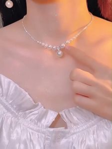 【Pharaoh🎀COD】Kalung Mutiara Rantai Clavicular Rasa Canggih Kalung Berlian Imitasi Indah