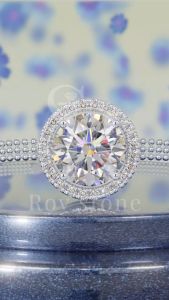 RoyStone - Gelang Wanita Moissanite Sertifikat GRA Original Lapis Emas - Fleur Bracelet