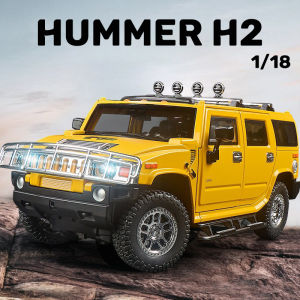 【RUM】1:18 Scale Hummer H2 Alloy Car Model Light & Sound Effect Diecast Car Toys for Boys Birthday Gift Kids Toys Car Collection