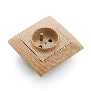 Wood 250V Flame Retardant Power Sockets France Standard Paint Plastic With Ground Electrical Outlets Wall Socket Classic Socket