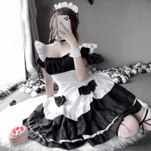 Miracle Nikki Cosplay Costume For Women Lolita Costume Black White French Maid Dress Girls Maid Outfits Japanese Maid Apron Uniform Dress