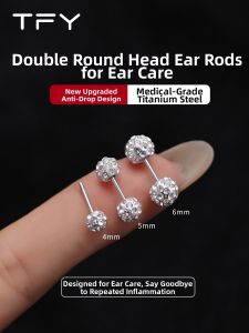 TFY | Screw-on Ear Studs with Zircon Decoration