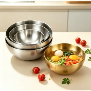 304 stainless steel bowls for mixing kneading dough and serving salads suitable for kitchen Camping Restaurant Commercial Use