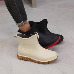 Fashion mens short rain boots urban water boots mens non-slip wear-resistant fishing wading boots oil-proof kitchen rain boots