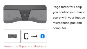 Wireless Page Turner Pedal Foot Page Turner Rechargeable with Anti Skid Pad for TabletS Phone