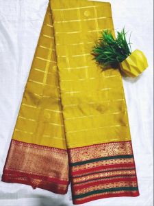 KANCHIPURAM Semi Silk Saree with blouse premium quality