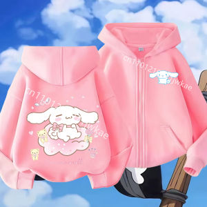 52TOYS | 2026 Fashion Casual Zip Up Hoodie Pure Cinnamoroll Cartoon Printed Autumn Winter Boys and Girls Kidswear Zipeer Hoodie Tops