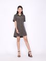 Mini Dress Wanita Lengan Pendek Linen Casual Premium Tebal Kekinian | Gaun Pendek Cewek Dewasa Korean Style Viral | Dress Kemeja Remaja Perempuan Selutut Terbaru Sexy | Baju Kerja Kantor Seksi. 