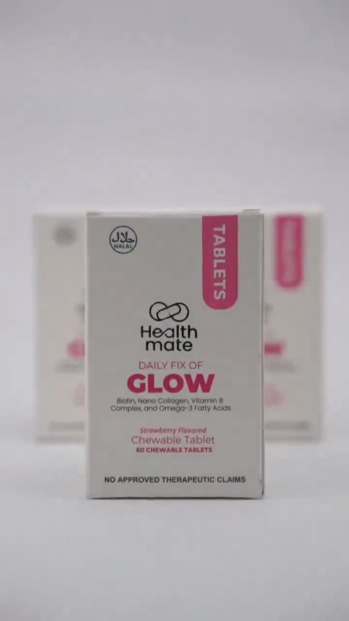 Healthmate GLOW Collagen Multivitamin Complex and Omega Strawberry Flavor