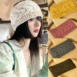 ริบบิ้นหมวกไหมพรมถักหนาสำหรับผู้หญิงในฤดูใบไม้ร่วงและฤดูหนาว ริบบิ้นป้องกันหู ริบบิ้นผมที่สวมใส่สบายและแฟชั่น