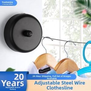 Balcony Black Retractable Nylon Clothesline