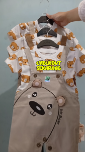 Jumpsuit BORDIR CHINOS Overall Baju Setelan Pergi Jalan Fashion Anak Bayi Cowok Animal