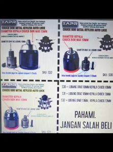 Apr 10mm & 13mm Kepala bor keyless single untuk bor listrik bor baterai atau impact wrench juga bisa