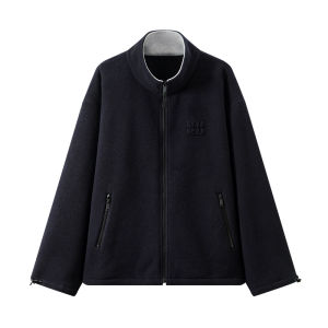 URLAZH | Stand Collar Dropped Shoulder Double Sided Polar Fleece Jacket