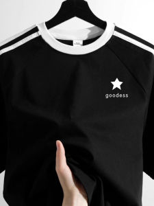 Mens Cotton T-Shirt Short Sleeve Loose Fit Summer Breathable Casual Print Graphic Half Sleeve Shirt Stylish American Brand