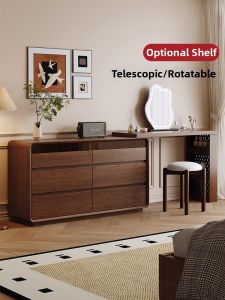 FANLUOWEI | Vintage Style Solid Wood Vanity Dresser Storage Cabinet Corner Desk Extendable Makeup Table