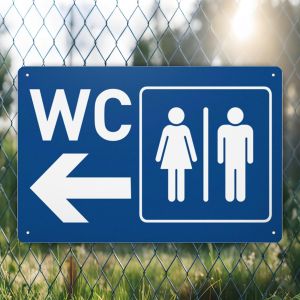 CIFbuy | 2D Metal Sign Vintage Iron Restroom Wall Decor Male Female WC Symbol 8x12 Inch Unframed Bathroom Indicator Heavy Duty Toilet