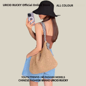 Summer Large Capacity Straw Woven Bag Womens 2025 New Style Beach Travel Tote Hollow out Single Shoulder Handbag