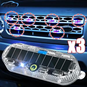 1/3Pcs Solar Car Strobe Warning Light Auto Emergency Light Electric Motorcycle Truck Brake Taillight LED Waterproof Flashing Lights