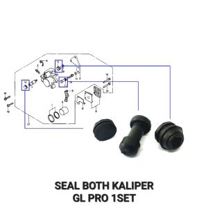 Seal Both Kaliper GL Pro (Harga Per Set Isi 3) - Karet Sil Siel Boot Bot But Caliper Usus Cakram Honda GL Max Neotech