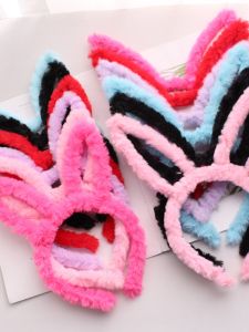 Cute Plush Rabbit Ear Hairband Soft Student Headwear Concert Bunnies Girl Popular Street Vendors Accessories Korean Style Hairband