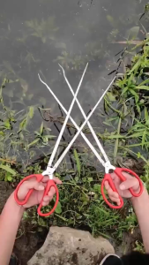 62cm Stainless Steel Anti Slip Eels Clip Long Handle Crab Tongs Garbage Clip BBQ Seafood Clip