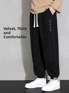 ROMON | Romon Mens Corduroy Sports Pants Autumn Winter Loose Fit Casual Long Trousers Trendy Brand Heavyweight Sweatpants