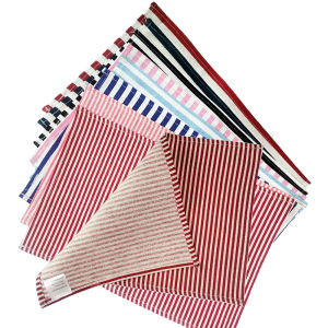 1Pc Polyester Linen Lattice and Stripe Print Europe Fashion Style Fabric Table Mats Napkins Simple Design Tableware Kitchen Tool