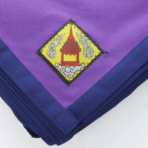 ผ้าพันคอลูกเสือสำหรับคุณครูเขตภาคเหนือตอนล่าง–ผ้าฝ้ายผสม สีประจำจังหวัดมาตรฐานลูกเสือไทย ราคาหลักสิบ