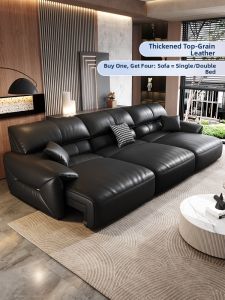 YIJIAYIJU | Leather Electric Recliner Sofa Bed Minimalist