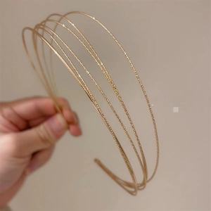 New Thin Gold Color Headbands Women Multilayer Alloy Hair Hoop Hair Bands Hair Accessories