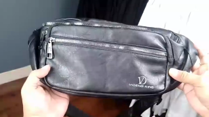 Tas Selempang Hitam Pria dengan Banyak Kantong Wiast Bag Sling Bag P11-7