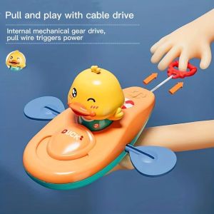 1/2pcs Wind-up Duck Pull String Bath Toys Baby Kids Water Fun Swimming Pool Beach Bathtub Time
