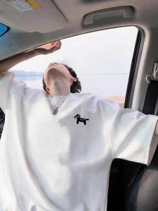 White Pure Cotton Short Sleeve Loose T-shirt