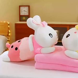 [ TAII ] 2 In 1 Pillow Quilt Nap Blanket - Air Conditioner Quilt Nap - 卡通奶茶兔 - 午睡枕  - 抱枕