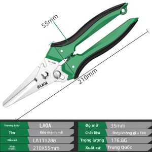 LAOA | Kéo Đa Năng Bằng Thép Không Gỉ LAOA Lưỡi Răng Cưa Mạnh Mẽ Dành Cho Các Dự Án Tự Làm Tay Cầm Hiện Đại