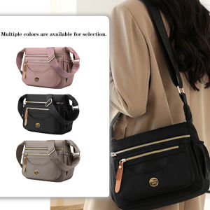 Womens Waterproof Nylon Crossbody Bag Lightweight Multi-pocket Shoulder Casual Messenger Bag for Daily Use And Travel