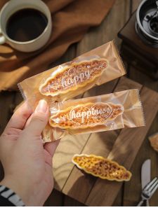 Internet Celebrity Glutinous Rice Boat Packing Machine Sealing Bag High-End Transparent Baking Rectangular Biscuit Nougat Crisp Lollipop Bag