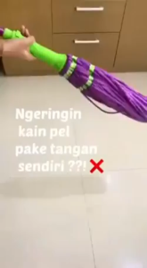 Alat Pel Lantai Putar Otomatis Magic Twist Mop Warna Ungu / Alat Pel Lantai Putar Otomatis Magic Twist Mop Warna Ungu Murah / Alat Pel Lantai Putar Otomatis Murah