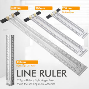 180-400mm Steel Marking Gauge T-type Ruler Hole Scribing Ruler Woodworking Scribe Crossed-out Tool Line Drawing Measuring Tool