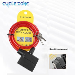 MTB Road Bike Anti-theft Lock Bicycle Steel Security Cable Chain Lock High Sensitive Alarm Warning Safety Padlock with 2 Keys