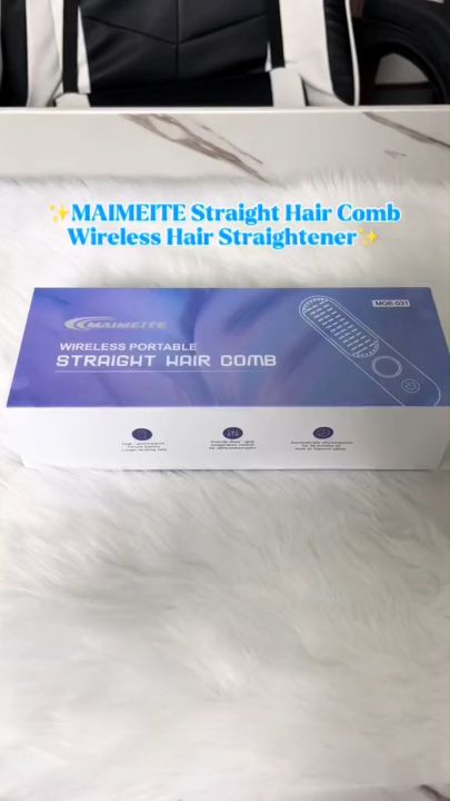 MAIMEITE Wireless Cordless Hair Straightener Comb Portable Hair Straightener 2-in-1 Negative Ion Anti-scalding Comb Hair Care