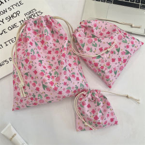 กระเป๋าเก็บของแบบผูกเชือกลายการ์ตูน Adorable กระเป๋าเครื่องสำอาง กระเป๋าเดินทาง ปากกาลิปสติก ขนาดใหญ่กลางเล็ก กระเป๋าผ้าโพลีเอสเตอร์