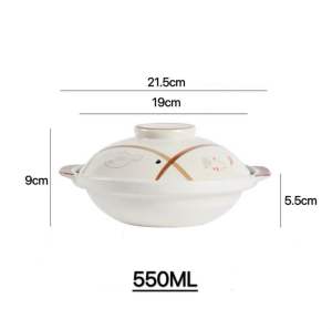 Japanese Style Casserole Ceramic Shallow ClayPot 陶瓷白浅瓦煲 Periuk Seramik Casserole Heat-Resistant Clay Pot Soup Pot