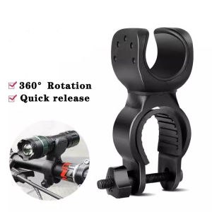 360 Degree Rotatable Bike Light Bracket MTB Road Bike LED Flashlight Mount Holder Universal Flashlight Holder Front Light Clip