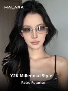 MALARK | Rimless Millennial Style Gradient Vintage Cat Eye Sunglasses