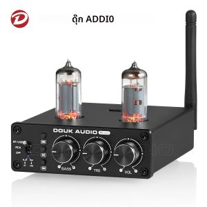 Douk 5.0 ตัวรับสัญญาณสเตอริโอ HiFi ลอดสูง เครื่องเล่นซีดีติดรถยนต์บ้านเดสก์ สร้างสรรค์เสียงพรีไวเบรด ควบคุมด้วยเสียงแหลม (ไม่ปรับปรุงตัวคำ)